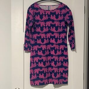 Lilly Pulitzer Long Sleeve Dress in Navy and Pink